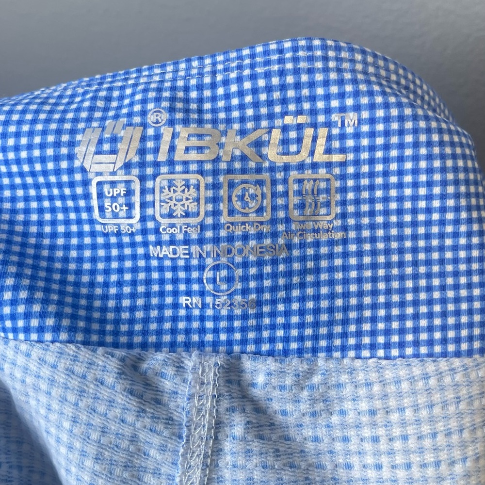 IBKUL Women's Golf Mini Check Flounce Skort Blue/White‎ Size Large - Picture 3 of 4